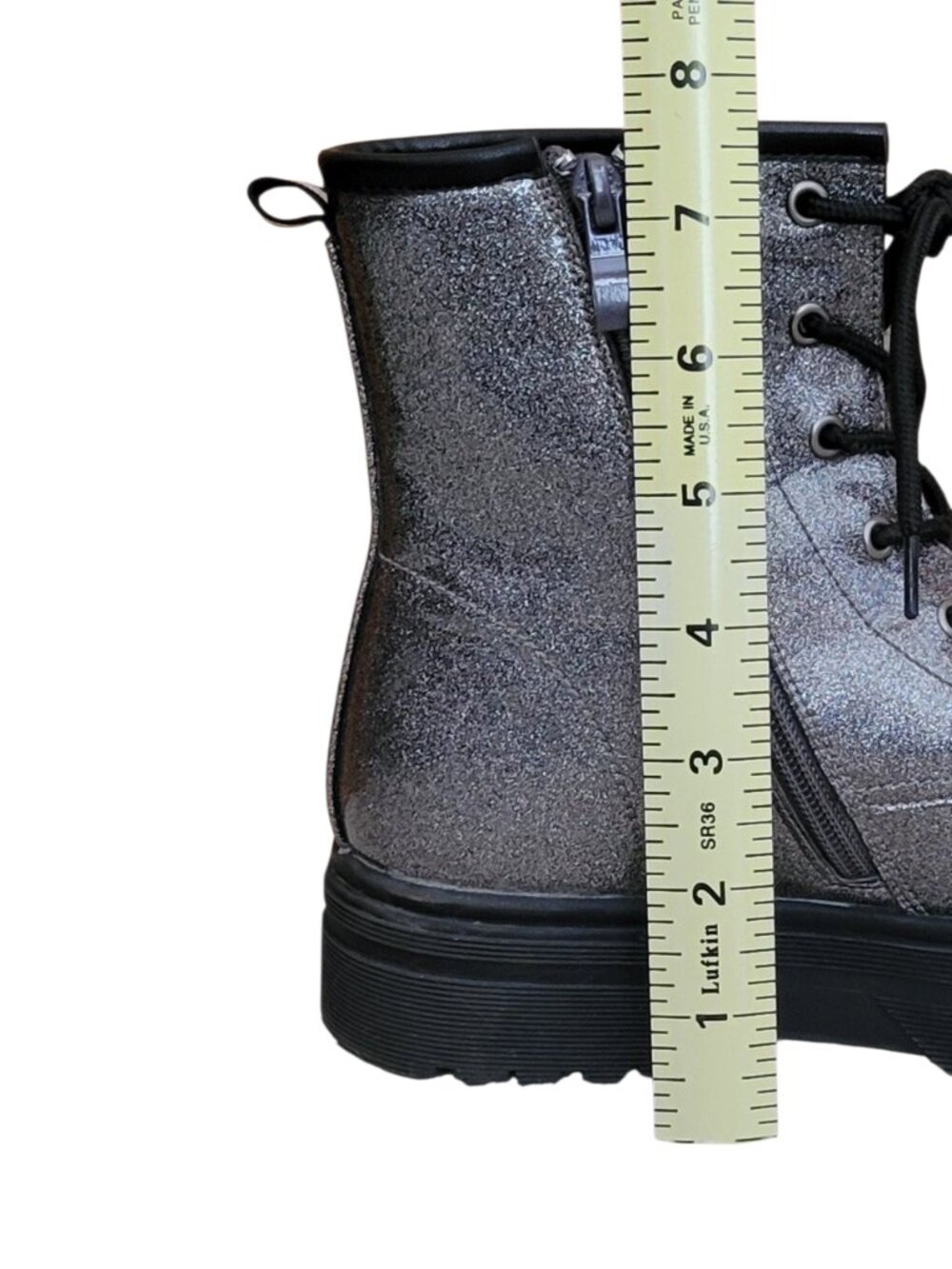 Patrizia Poweress Chunky Platform Gunmetal Metallic Combat Boots EU 36/US 6 - Picture 7 of 12